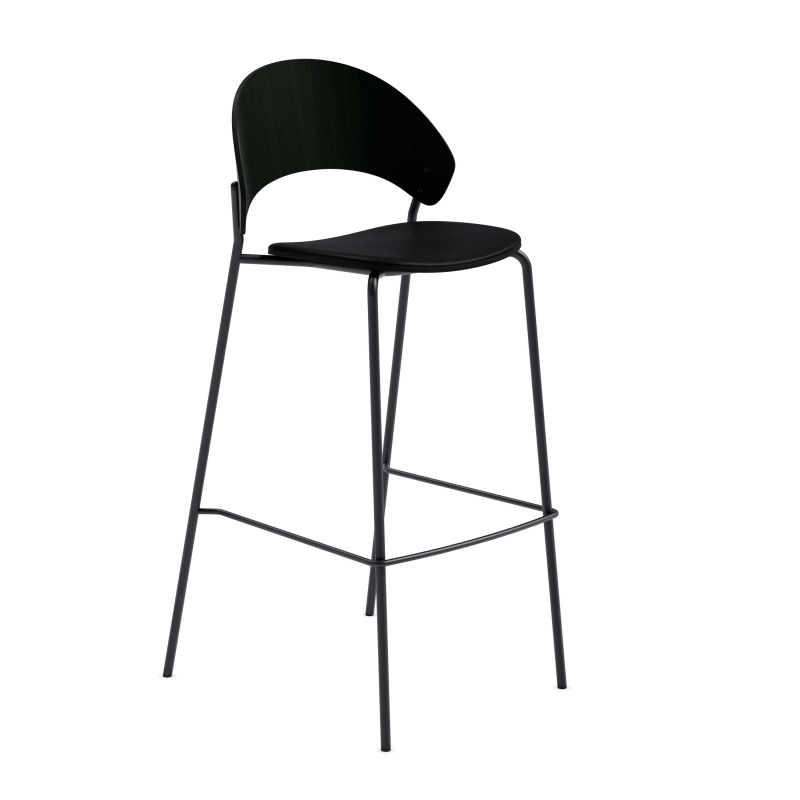 Eva Solo Dosina stool black oak & black leather 75 cm