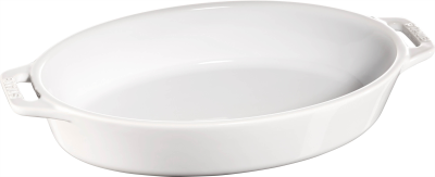  Staub oval ceramic platter - 1.1 ltr, white