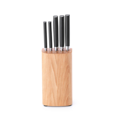  Set of 5 knives in a Brabantia Profile wooden block