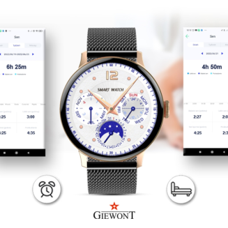 Smartwatch Damski GIEWONT Różowe Złoto Czarny GW330-4 - 10