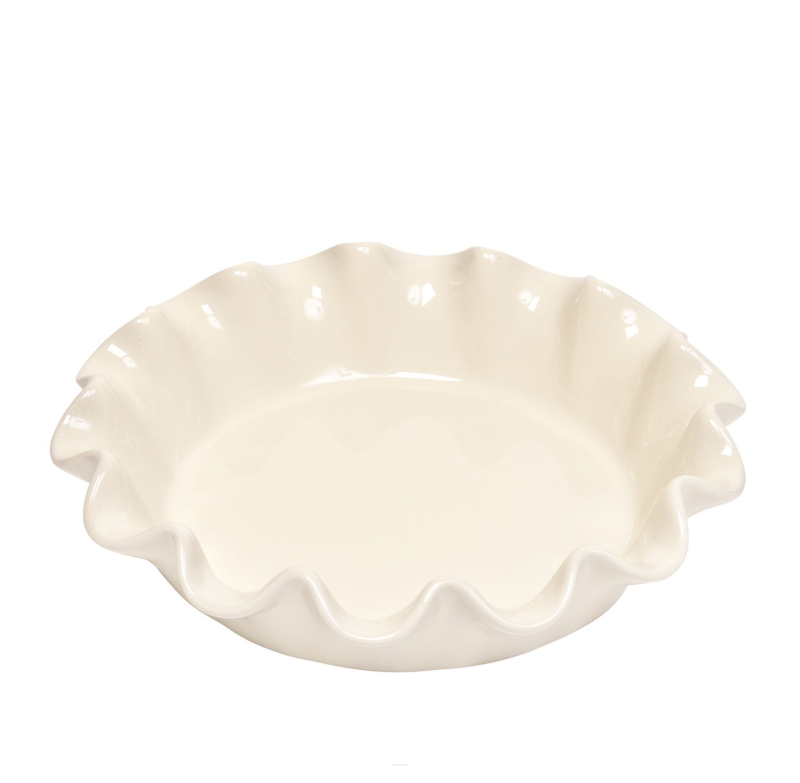 Emile Henry ruffled baking dish 27 cm cream