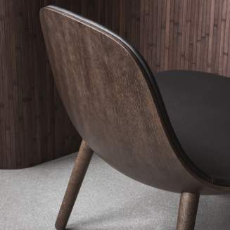  Eva Solo Yuuga Lounge armchair smoked oak & black leather - 4