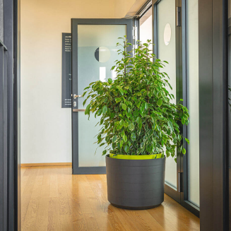 Duża donica samonawadniająca okrągła Plastia Berberis 55 cm jasnoszary - 7