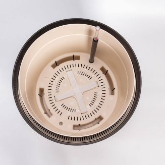 Duża donica samonawadniająca okrągła Plastia Berberis 55 cm jasnoszary - 3