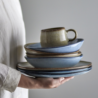 Zestaw porcelany obiadowy Bloomingville Sandrine Blue 12 szt. - 2