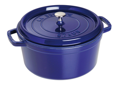 Staub round cast iron pot - Blue, 2.2 ltr