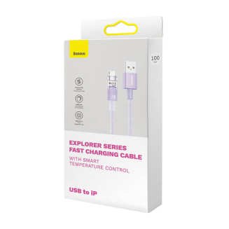 Kabel szybko ładujący Baseus USB-A do Lightning  Explorer Series 1m, 2.4A (fioletowy) - 9