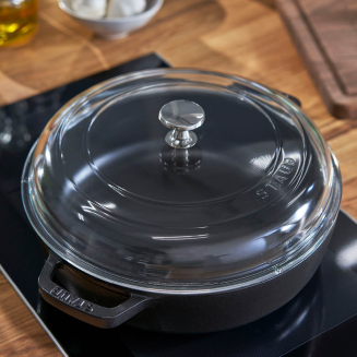  Cast iron frying pan with two handles and lid Staub - 24 cm, Black - 4