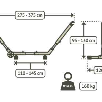  La Siesta Esterel Anthracite adjustable hammock stand - 3