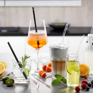 Zestaw 4 słomek szklanych Gefu Future 23 cm - 3