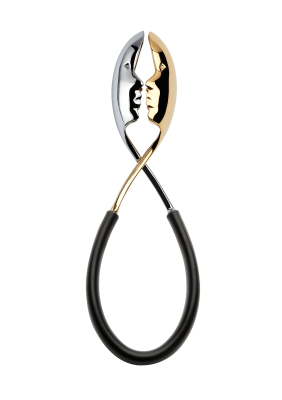  Casa Bugatti Molla Kiss Gold salad tongs, black with 24 carat gold