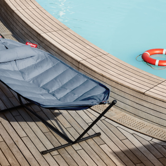  Fatboy Headdemock Superb Storm Blue hammock with black stand - 6