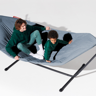  Fatboy Headdemock Superb Storm Blue hammock with black stand - 5