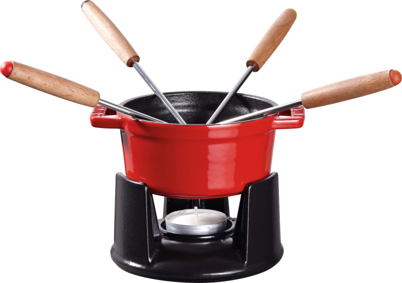  Staub mini fondue set - 10 cm, red
