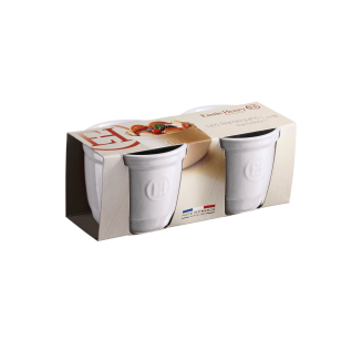  Set of two Emile Henry N°8 white ramekin baking bowls - 2