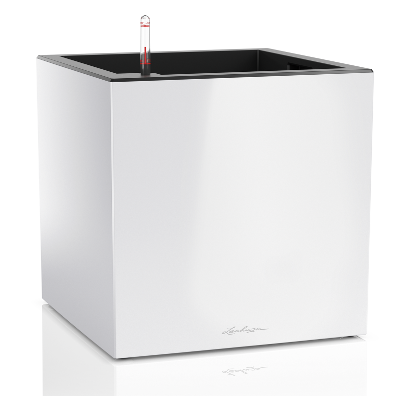 Lechuza Canto Premium 40 cube flowerpot, white gloss