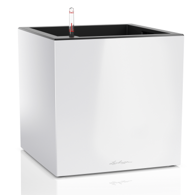 Lechuza Canto Premium 40 cube flowerpot, white gloss