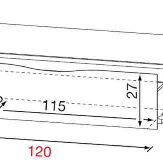Coffee table with shelf and cabinet Munari Modena 120x60x36cm 4 colors - 3