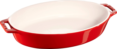  Staub oval ceramic platter - 1.1 ltr, Red