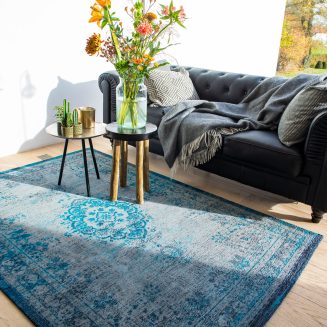  Louis de Poortere Fading World Medallion gray turquoise carpet - 11