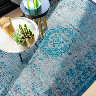  Louis de Poortere Fading World Medallion gray turquoise carpet - 9