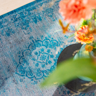  Louis de Poortere Fading World Medallion gray turquoise carpet - 8