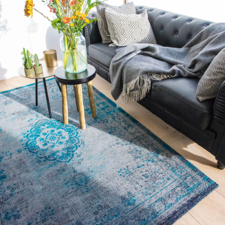  Louis de Poortere Fading World Medallion gray turquoise carpet - 10