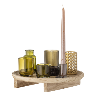 Set of 7 Bloomingville Sanga Nature candle holders with tray - 3