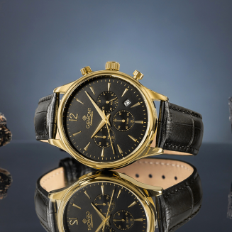 Zegarek Męski Giewont Chronograph Sapphire Czarno Złoty GW6310-A4 - 5
