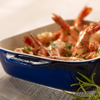 Staub rectangular ceramic platter - 2.4 ltr, blue - 4