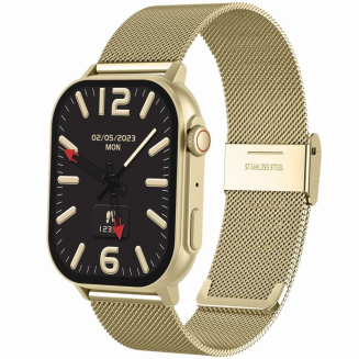 Smartwatch Damski GRAVITY GT15-11 Granatowy Pasek Silikonowy + Złota Bransoleta - 3