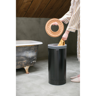  Brabantia laundry basket with cork cover, black, 35l - 5