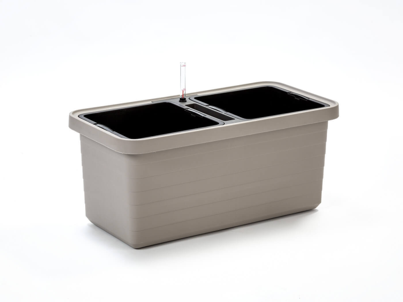 PLASTIA BERBERIS DUO Donica samonawadniająca 78x39 cm jasnoszary