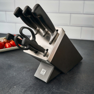  Set of 5 knives in a Zwilling Four Star self-sharpening block - Gray - 13