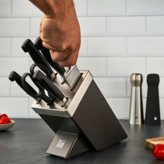  Set of 5 knives in a Zwilling Four Star self-sharpening block - Gray - 12