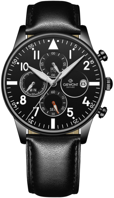 Zegarek Męski Giewont Chronograph Sapphire Czarny GW5630-A1