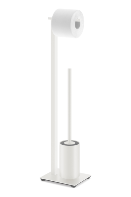 Zack Carvo white toilet paper and brush holder