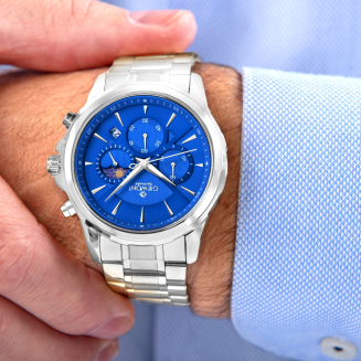 Zegarek Męski Giewont Chronograph Sapphire Srebrno Niebieski GW9460-B3 - 3