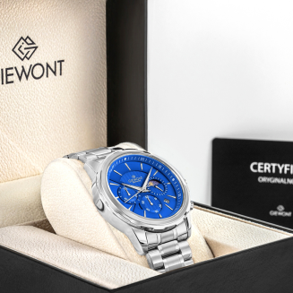 Zegarek Męski Giewont Chronograph Sapphire Srebrno Niebieski GW9460-B3 - 7