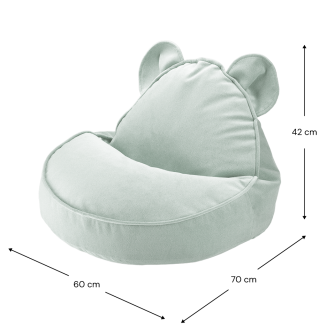  Wigiwama Bear Velvet Misty Green Children's Pouf - 4