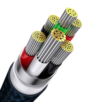 Kabel USB 3w1 Baseus Flash Series, USB-C + micro USB + Lightning, 100W, 1.2m (niebieski) - 5