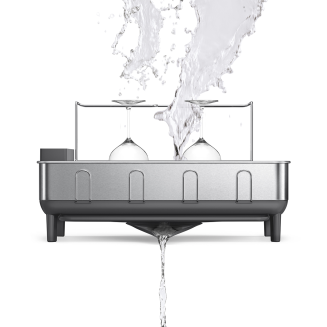  Simplehuman dish drainer with cup and glass holder, black - 3