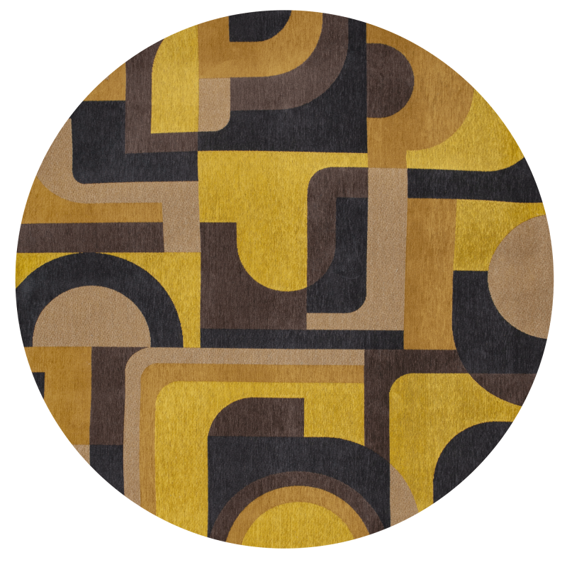  Louis de Poortere Nuance Module yellow meyer round rug