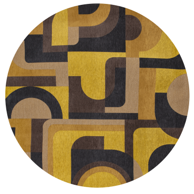  Louis de Poortere Nuance Module yellow meyer round rug