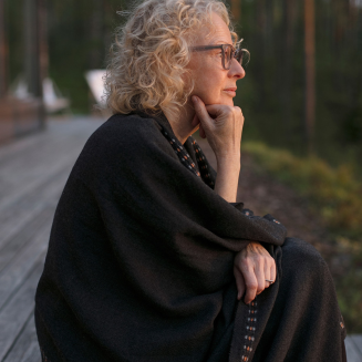 Merino wool scarf Lapuan Kankurit Saana dark-gray 70x220 cm - 3