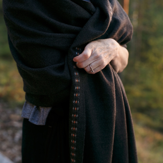 Merino wool scarf Lapuan Kankurit Saana dark-gray 70x220 cm - 4