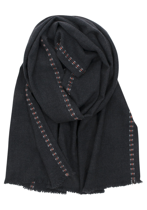 Merino wool scarf Lapuan Kankurit Saana dark-gray 70x220 cm