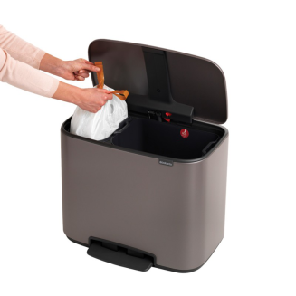 Brabantia Bo waste bin 23+11l platinum - 2