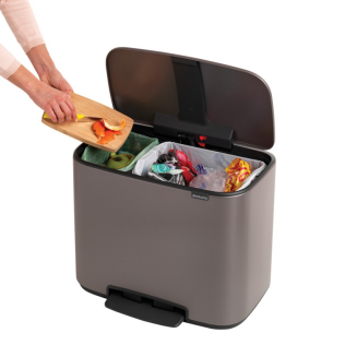 Brabantia Bo waste bin 23+11l platinum - 3