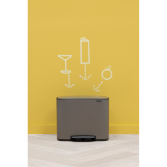 Brabantia Bo waste bin 23+11l platinum - 5